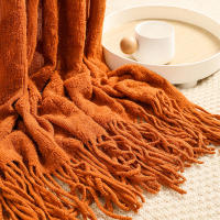 Manta De Punto Sencillo Para Decoración De Sofa Color Sólido Cubierta Nórdica Para Cama Toalla De Arena Tapete Para Siesta Al Mediodía En La Oficina - details 3