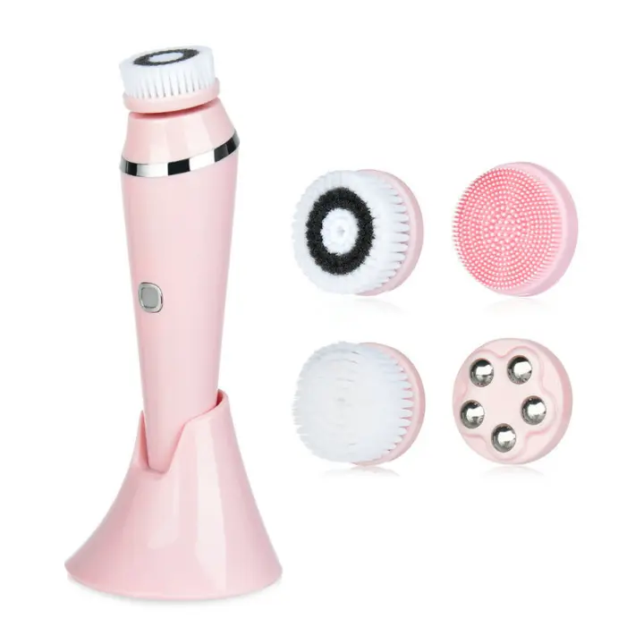 Cepillo Eléctrico De Limpieza Facial 4 En 1, Cepillo De Lavado Facial Recargable Con Rotación De Silicona Para Limpieza De Poros Y Masaje Para Eliminar Puntos Negros. Dispositivo De Belleza Ideal Para Regalar A Mujeres En El Día De La Madre. - 1