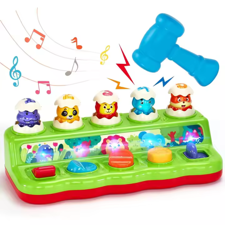 Juguetes para bebés de 1 año, animales desplegables, juguetes para bebés de 9, 12 y 18 meses, juguetes Montessori con música y sonidos, juguetes educativos tempranos. - 1