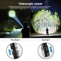 Linterna Portátil Recargable Zoom White Beam Light De Larga Distancia Tipo-C USB Para Exteriores Y Hogar Material De Aluminio Luz LED Impermeable - details 22