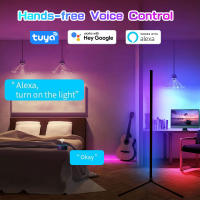 Lámpara De Piso Inteligente Tuya Dimmable RGB LED Moderna Para Decoración De Dormitorio Y Sala De Juegos Control Remoto Alexa - details 2