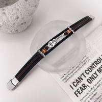 Pulsera de cuero para hombre, hecha a mano, de cuero negro multicapa trenzado con forma de guitarra [Ajustable] - details 2