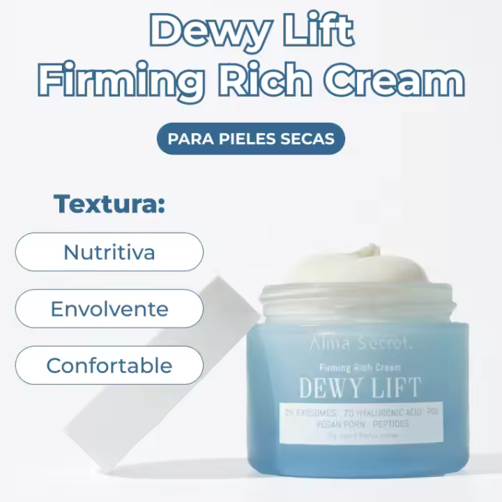 Pack Dewy Lift Exosomas – Crema 50 ml (Seca o Normal/Mixta) + Dewy Milk 125 ml Efecto Glass Skin - Alma Secret - 1