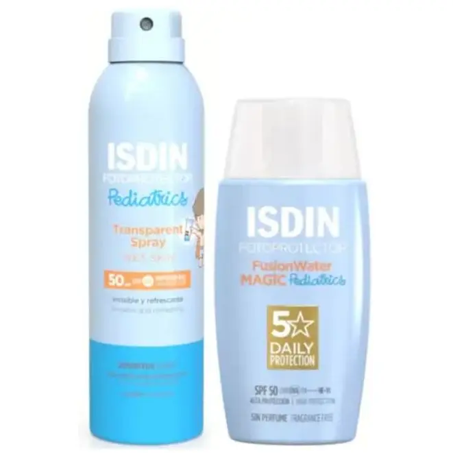 Isdin Fotoprotector Spf50 Wet Skin Spray Transp 250ml + Fusion Water Magic Pediatric 50ml - 1