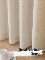 Cortinas De Lino 84 Pulgadas 1 Panel Set Cortina Semi Transparente Algodón Para Sala De Estar Filtro De Luz Rod Pocket - details 1