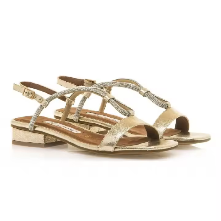 Sandalias fiesta oro planas mariamare - 1