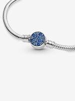 Pandora - Pulsera Pandora Moments with Cierres de disco Azul brilliant y Cadena De Serpiente-Plata de Ley - details 2