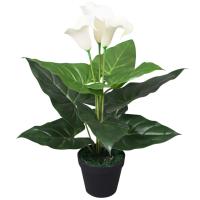 vidaXL Planta Artificial Cala Lilly con Macetero 45 cm Maceta Plástico Color Blanco,  Rojo, y mas - details 0