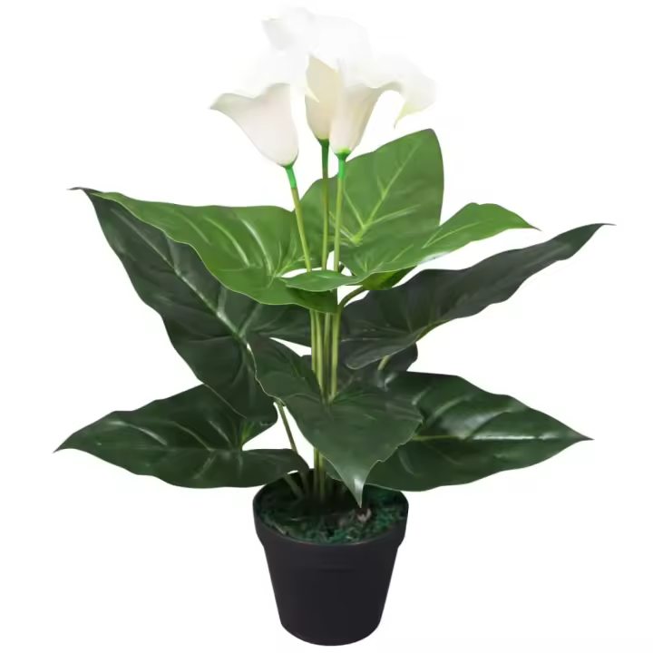 Planta Cala Lilly artificial con macetero 45 cm Blanca - 1