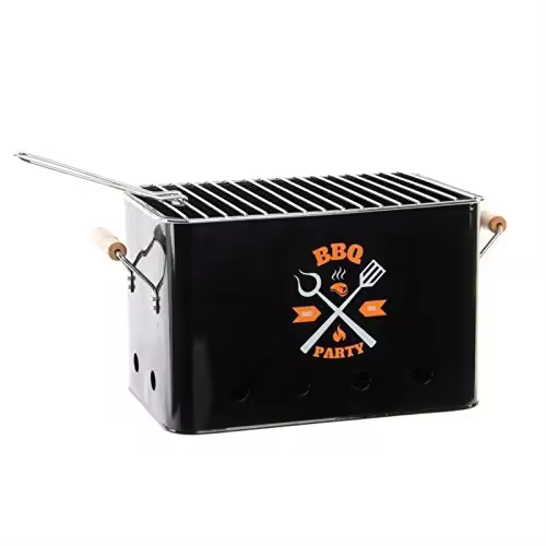 DAMDAM GO  Barbacoa metal portatil con asa 30x22x22 cm - 1