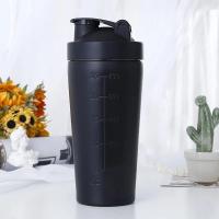 Botella De Proteína De Acero Inoxidable 500/750ml a Prueba De Fugas Para Gimnasio Y Fitness Con Escala Y Mezclador Para Batidos De Leche En Polvo - details 8