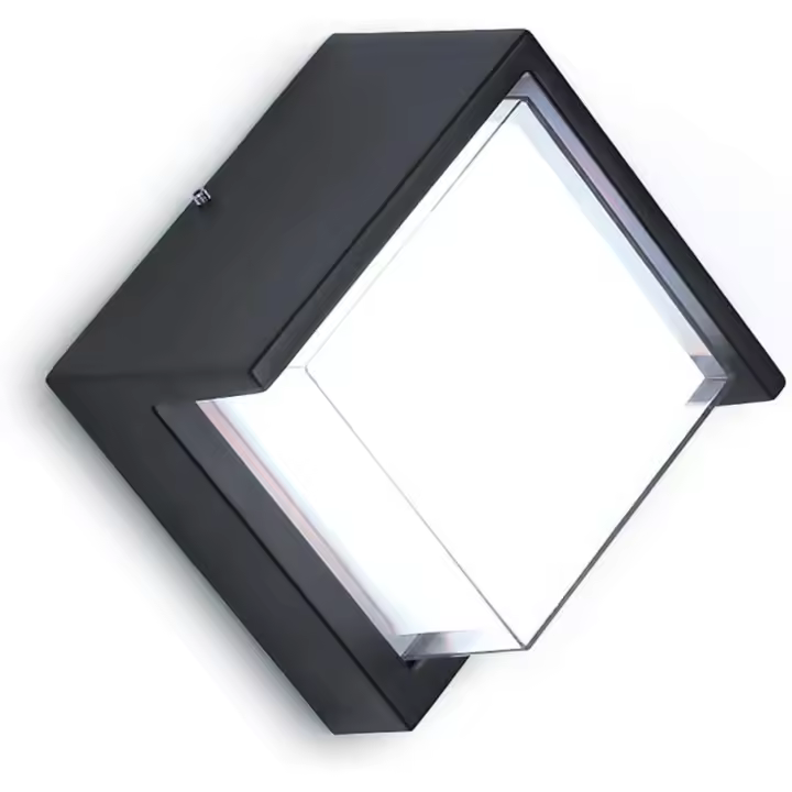 Luz LED de pared para exteriores de 12 W, forma cuadrada, carcasa de aluminio, resistente al agua IP65, interior y exterior, luz blanca fría (6000 K) - 1