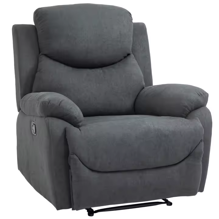 HOMCOM Sillón Reclinable de Salón Sillón Relax Reclinable Manual con Reposabrazos y Reposapiés Carga 150 kg Sofá Relax para Salón Dormitorio Beige - 1