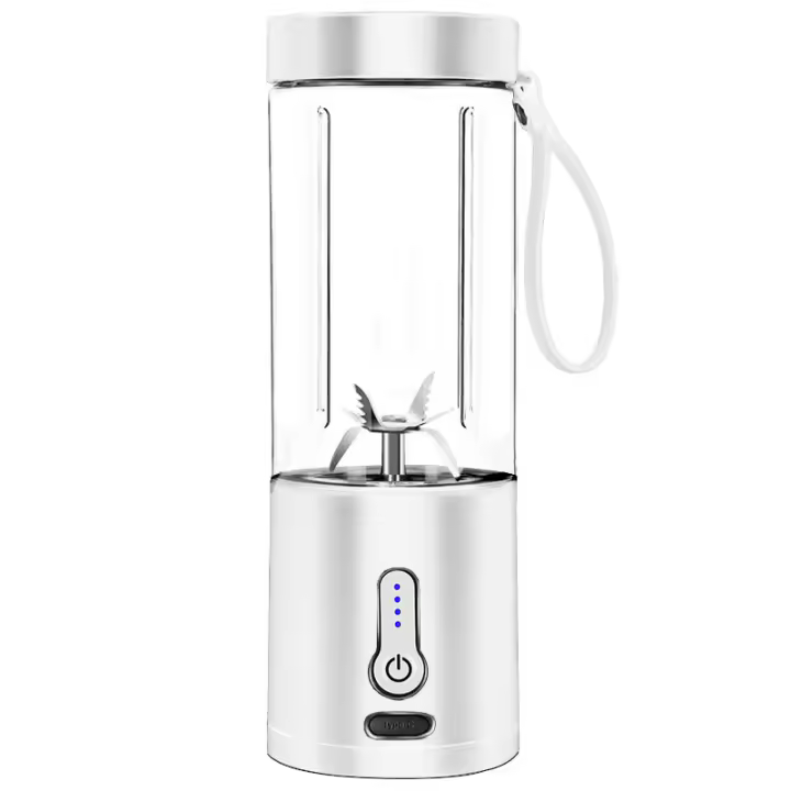 PORCHEDDU Licuadora portátil para batidos y batidos, mini licuadora de 530 Ml, recargable Y 6 Hojas, licuadora de Frutas de 4000 mAh, exprimidor personal, Taza de licuadora portátil para Cocina de viaje, 1 Pieza Blanca - 1