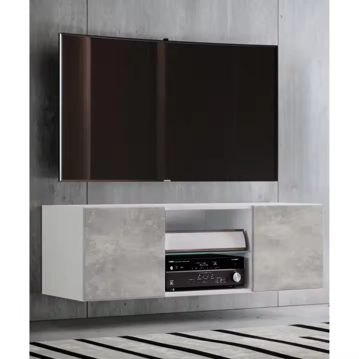 Estante de pared de madera para TV Mueble bajo colgante para TV Mueble de pared colgante Mesa Jusa Estante de pared de madera para TV Mueble bajo colgante para TV Mueble de pared colgante Mesa Jusa - 1