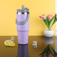 Taza De Viaje Aislada De Acero Inoxidable De 30oz Con Mango Y Capucha Para Bebidas Frías Y Calientes 901ml-1L Portátil Para Coche - details 5