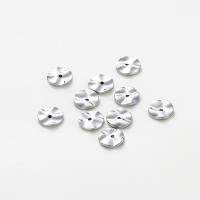 30pcs/lot Perlas De Metal Planas Y Redondas Plateadas Con Ondulación Para Collar Pulsera Y Joyería Componentes 14K 18K Doradas Tamaños 4-6-8mm - details 5
