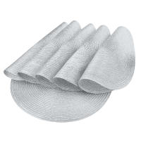 Juego De 6 Tapetes Redondos Tejidos a Mano Para Mesa De Comedor Navidad Y Bodas 34cm Resistente Al Calor Ecológicos De Poliéster Y Algodón - details 5