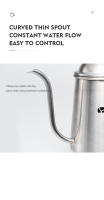 MOBI GARDEN Kettle De Café a Mano En Acero Inoxidable Para Uso Interior Y Exterior Sin Plegable Apta Para Agua Hervida - details 3