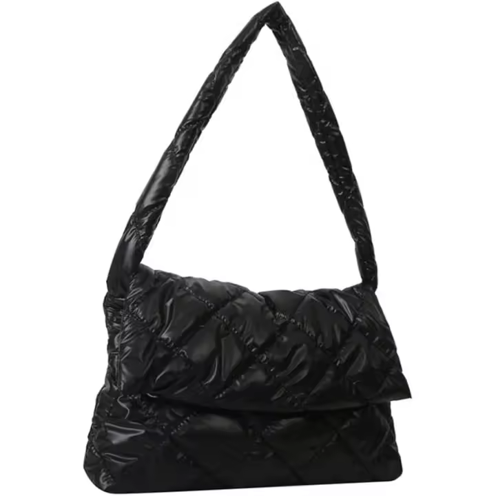 Bolso De Hombre Para Mujer En Nylon Suave With Correa Ajustable Gran Capacidad Estilo Moderno Para Uso Diario En La Oficina Colores Disponible: Plata Champán Blanco Negro - 1