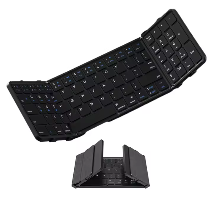 Teclado Bluetooth Plegable De Tamaño Completo Con Teclado Numérico Recargable Portátil Para Viajes Teclado Inalámbrico Foldable - 1