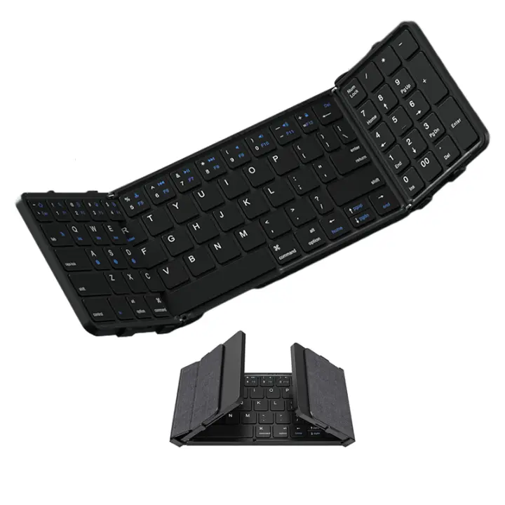Teclado Bluetooth Plegable De Tamaño Completo Con Teclado Numérico Recargable Portátil Para Viajes Teclado Inalámbrico Foldable - 1