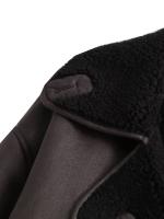 TRAFZA Chaqueta De Moda Invierno Para Mujer Marrón Oscuro Con Bolsillos Y Cuello En V Estilo Retro Elegante Con Botones - details 14