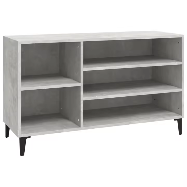 vidaXL Mueble zapatero madera contrachapada gris hormigón 102x36x60 cm - 1