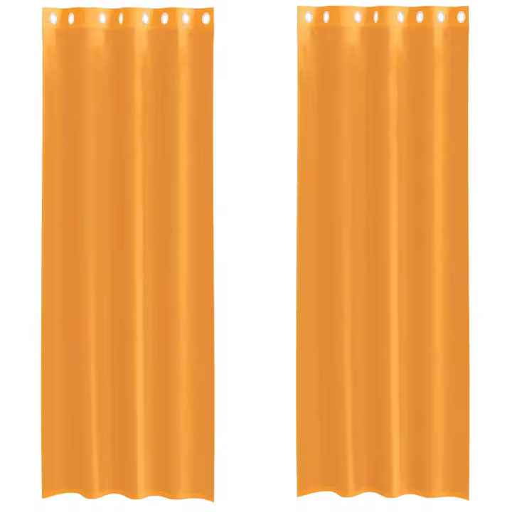 vidaXL Cortinas de gasa con ojales 2 uds naranja 140x300 cm - 1