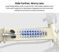Bicicleta Eléctrica Plegable ESKUTE F200, Motor de 250W, Batería de 36V 7.8Ah, Neumáticos de 14 pulgadas, Velocidad Máxima de 25 km/h, Autonomía de 50 km, Frenos de Disco Mecánicos, Pantalla LCD - details 2