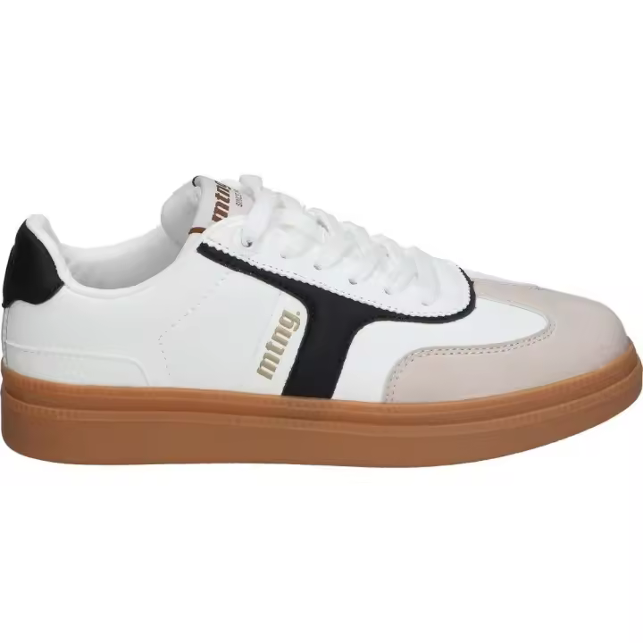 MTNG | Zapatillas Casual Mustang Cumbia para Moda Joven – Deportivas en Color Blanco con Detalles en Negro y Beige – Sneakers con Cordones – Tendencia – Cómodas – Versátiles – Modelo 60461 - 1