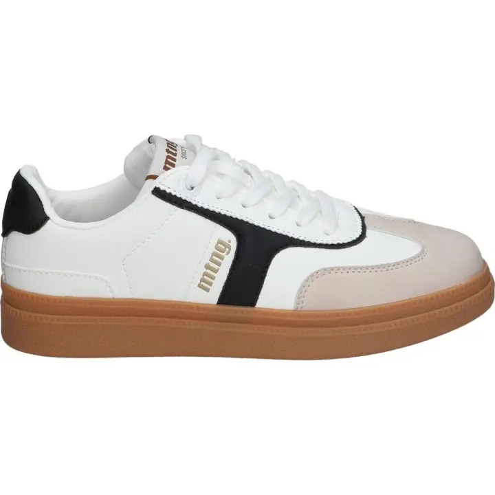 MTNG | Zapatillas Casual Mustang Cumbia para Moda Joven – Deportivas en Color Blanco con Detalles en Negro y Beige – Sneakers con Cordones – Tendencia – Cómodas – Versátiles – Modelo 60461 - 1