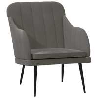 vidaXL Sillón de terciopelo 63x76x80 cm Gris claro, Gris oscuro, Rosa Sillon Dormitorio Sillon Comodos Silla Relax Sillón Sofá - details 2