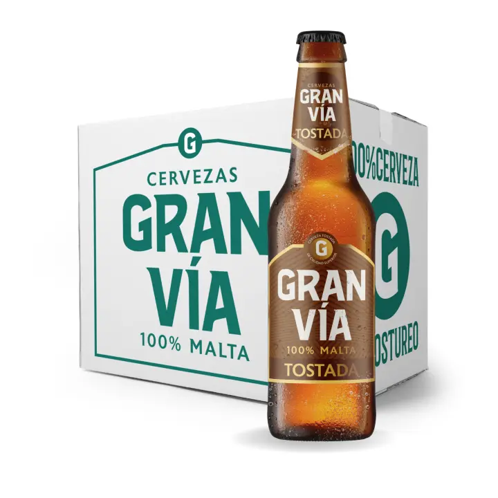 Cerveza Gran Vía Tostada - Pack de 12 unidades de 33cl (6,4%) - 1