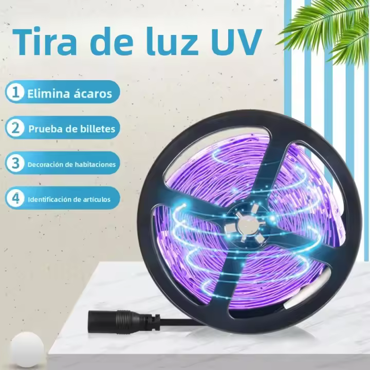 Tira De Luz LED UV 5M 300LEDs DC 12V Para Decoración De Dormitorio Y Cocina Lámpara Flexible De Desinfección Y Decoración - 1