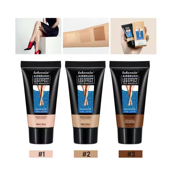 Crema para piernas, crema para piernas, cubierta de cicatrices en piernas y cuerpos, maquillaje impermeable, color de piel uniforme, crema para piernas negras, maquillaje para piernas impermeable y sin transferencia(3pcs) - 1