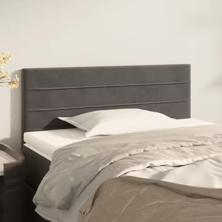 vidaXL Cabecero de terciopelo gris oscuro 90x5x78/88 cm - 1