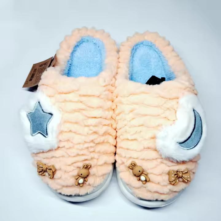 ZAPATILLAS DE CASA PARA INVIERNO CON PELO,ZAPATILLAS DE MUJER,Zapatillas de invierno con pelo,4 COLORES,gris,marron,ANTIDESLIZANTES,CM, FESPU - 1
