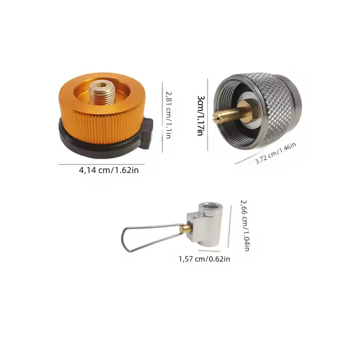 Adaptador De Estufa De Camping 3pcs/set Adaptador De Botella De Butano EN417 Lindal Valve Propano Adaptador Recargable Metálico Para Exteriores - 1