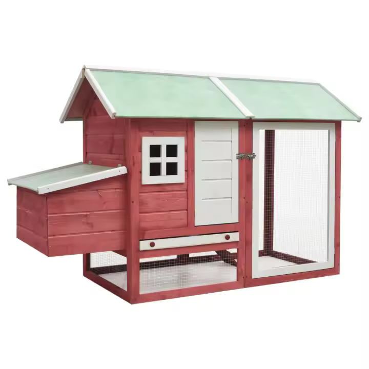 vidaXL Madera Maciza de Pino y Abeto Gallinero Mascotas Corral Cobaya Color Marrón,  Gris,  Moca y mas - 1