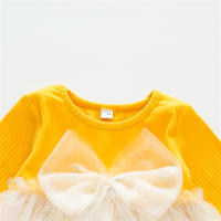 Vestido De Fiesta De Princesa Para Niñas Con Mangas Largas Y Encaje De Lentejuelas Para Primavera Y Otoño Vestido De Cumpleaños Con Lazo Y Tejido Spliced - details 7