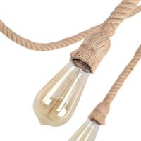 Lámpara de araña Industrial Retro de Cuerda de cáñamo para bricolaje, lámpara Colgante de 3 Luces, portalámparas E27 para Techo Retro - details 0