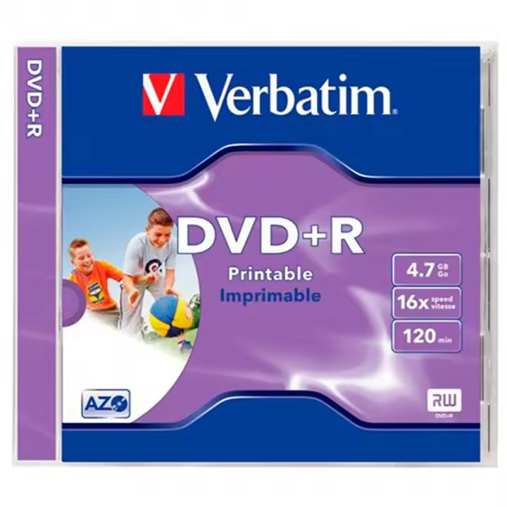 Verbatim Dvd+r 16x Mod. 43507 Printable Caja Ancha  ( Precio X Unidad ) - 1