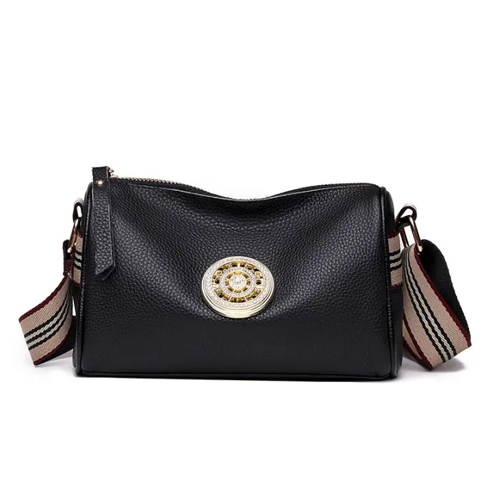 Bolso de mujer de piel auténtica, nuevo bolso de mensajero de un solo hombro, bolso de piel de vaca de primera capa, bolso de hombro ancho para mujer - 1