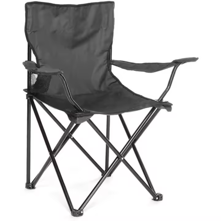 Silla de Camping de Acero, 50x50x80cm, Silla de Acampada Ajustable, Ideal para Camping o Pesca, Estructura de Acreo Resistant y Asiento de Lona Impermeable - 1