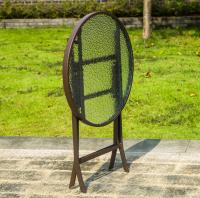 Mesa de Jardín Exterior o interior  MAS 2 silla plegable balcón Redondo de Metal Bordes  70cm  Vidrio Templado con silla - details 6