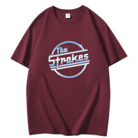Camiseta De Algodón Para Hombre Estampado De La Banda Indie Rock the Strokes Verano Manga Corta Tallas Grandes Color Negro Top Casual - details 11