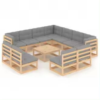 VIDAXL 3076939 juego de 12 muebles modulares para espacios exteriores de madera maciza de pino vida xl - 1