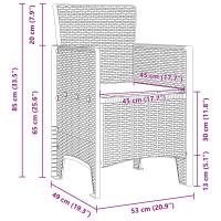 Silla de Jardín vidaXL Set de 2 Blanco, Antracita Polipropileno, Poliéster - details 7