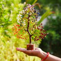 1PC Árbol De Cristal De Gemas Naturales Decoración Para Escritorio De Oficina Y Hogar Base De Madera Miniatura Para Sala De Estar - details 4